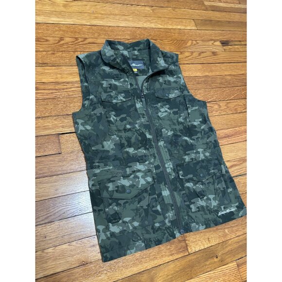 Eddie Bauer Travex Womens Camo Utility Vest Pockets Zip Up Outdoor Size Small - Picture 3 of 7